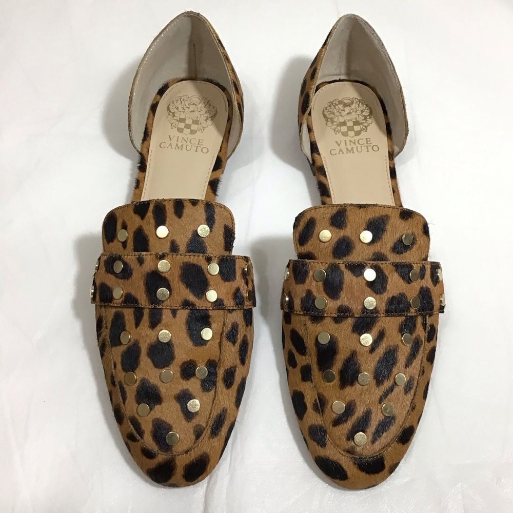 Vince Camuto Wenerly Cow Hair Studded Flat Shoes Size 9 1/2 - Picture 2 of 9